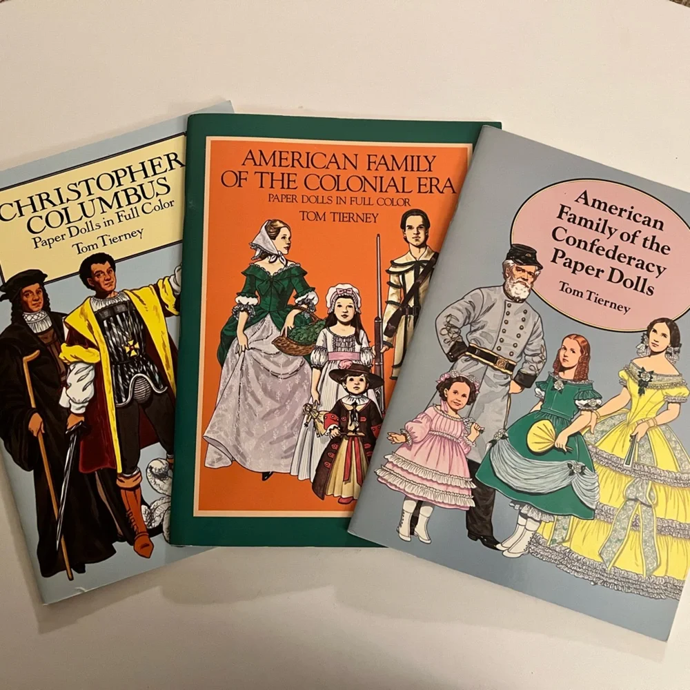 Lot of 3 Historical Tom Tierney paper doll books - vintage 1980s & ‘90s - Picture 1 of 8